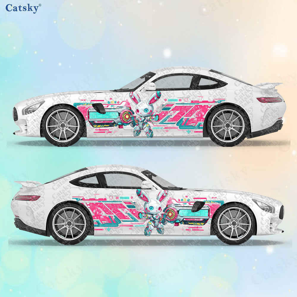 2pcs Cyberpunk Line Tech Bunny - Tech Accessories For Car review and price