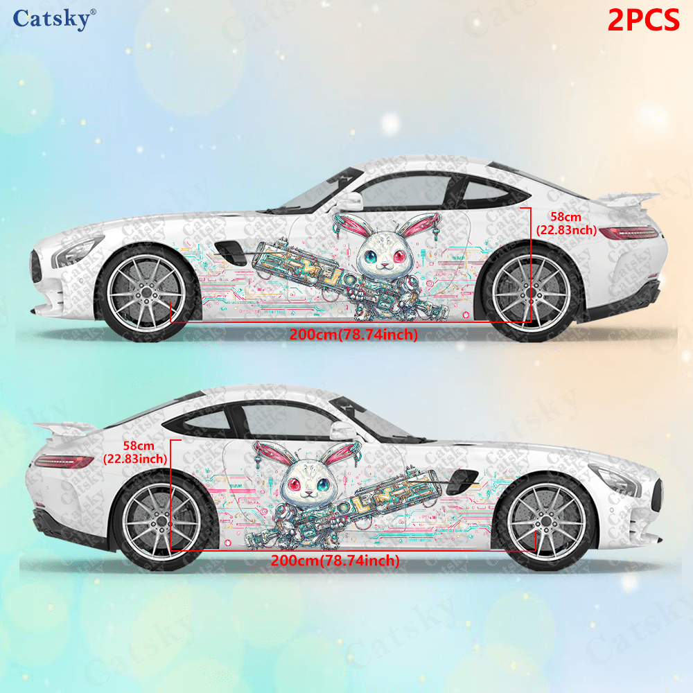 2pcs Cyberpunk Line Tech Bunny - Tech Accessories For Car review and price
