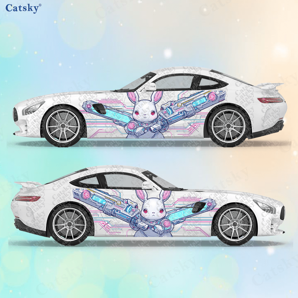 2pcs Cyberpunk Line Tech Bunny - Tech Accessories For Car review and price