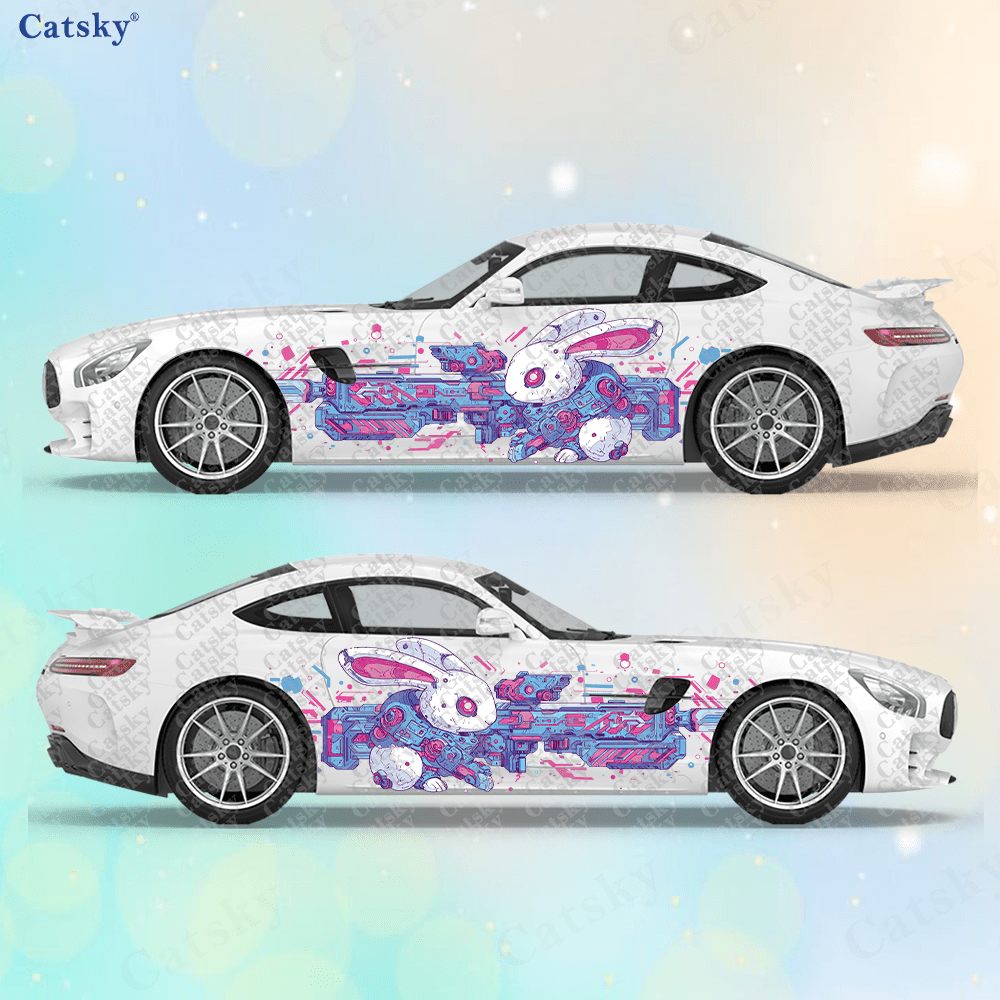 2pcs Cyberpunk Line Tech Bunny - Tech Accessories For Car review and price