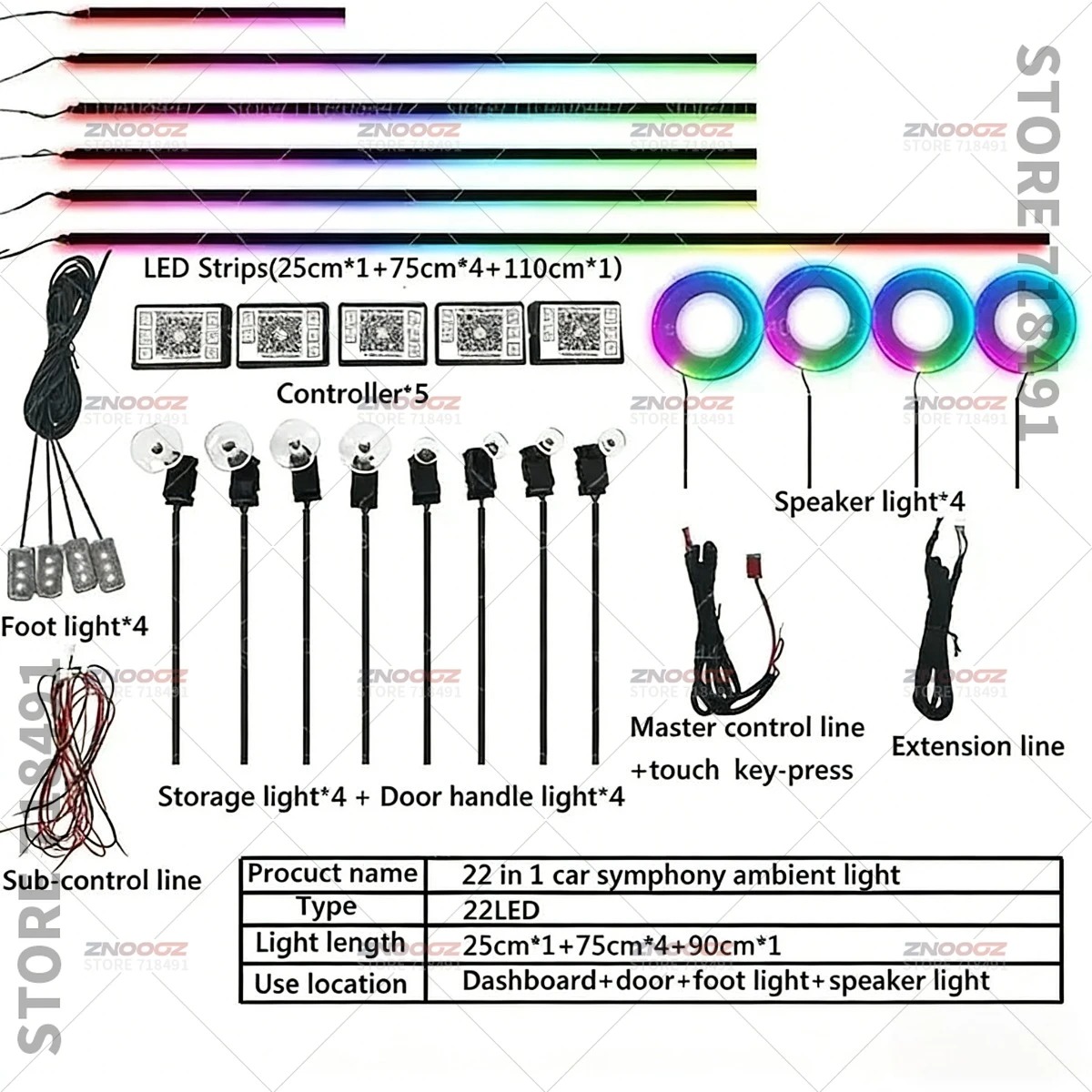 22in1 RGB Car Interior Acrylic - Tech Accessories Renault review and price